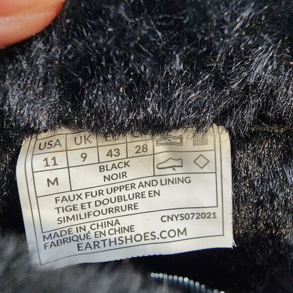 Earth Origins Willa Fur Boots Size 11 Black Faux Suede Side Zip Winter Snow - Picture 6 of 11